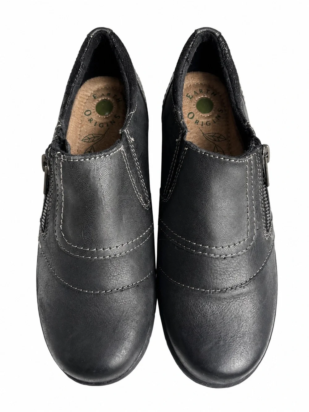 Earth Origins Nila Loafers 6.5W Black Leather Comfort Shoes NWOT